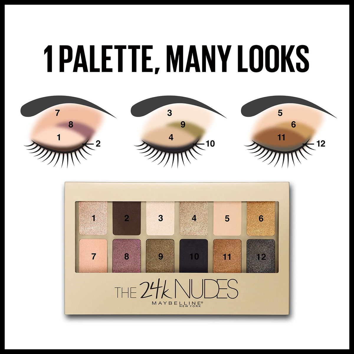 Maybelline evening smoky eye using deep mattes and gold shimmer accents