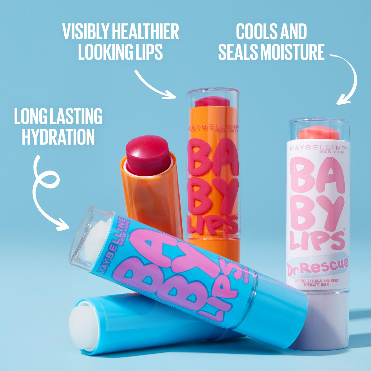 MAYBELLINE close-up of balm texture highlighting smooth hydrating finish