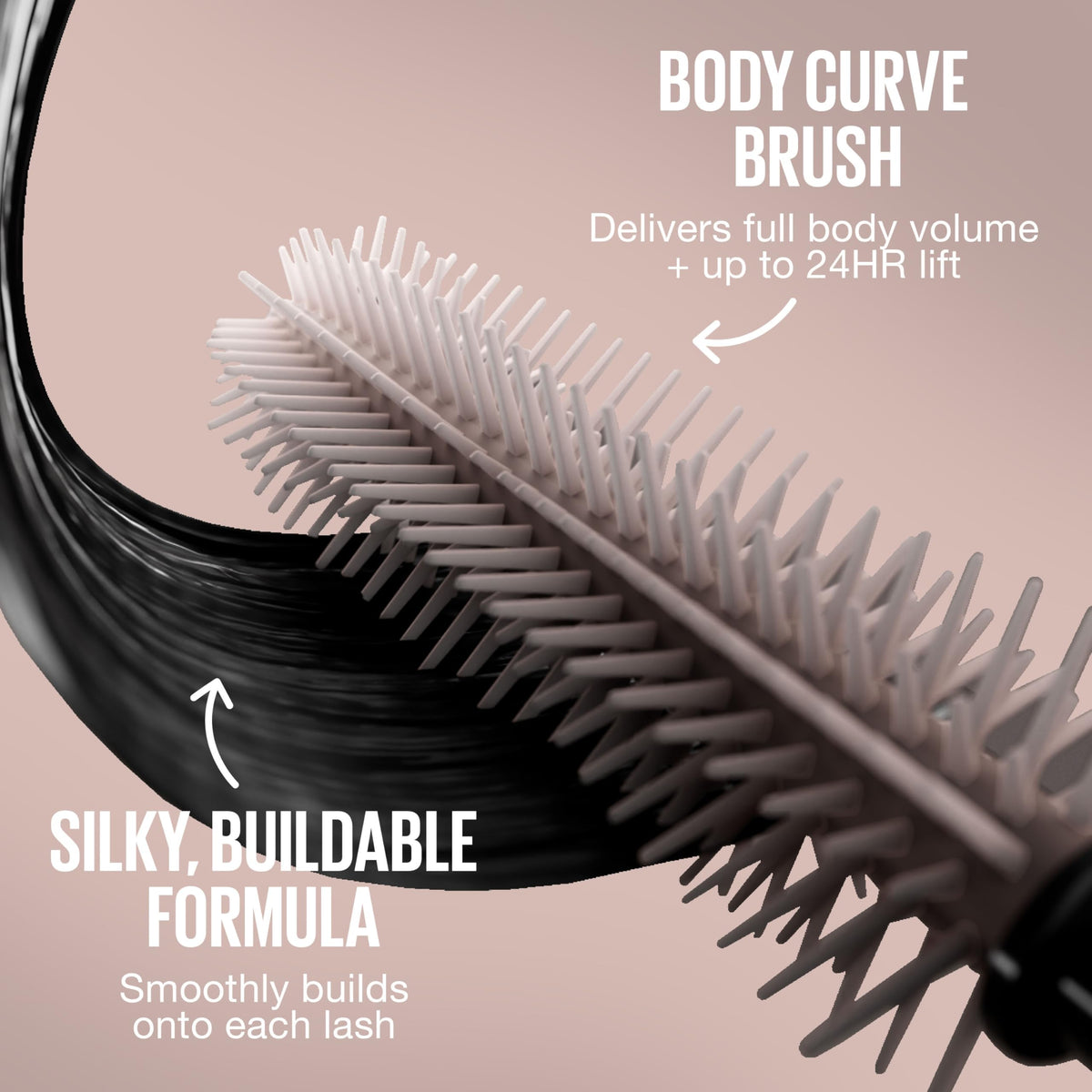 Maybelline before and after lash comparison showing added volume and curl