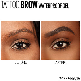 Maybelline brow before and after showing fuller brows and defined arches
