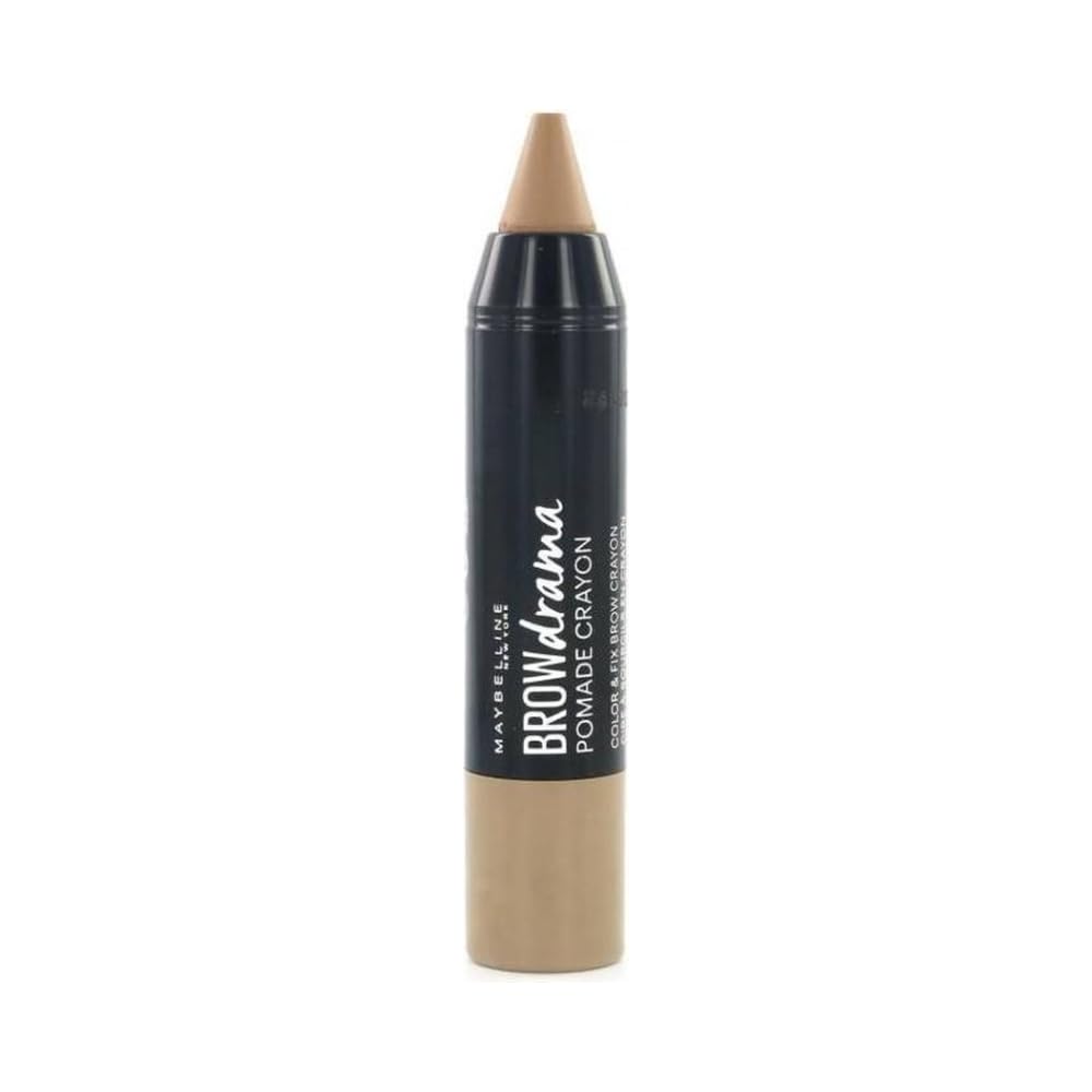 Maybelline Brow Drama crayon front view showing slim tip for precise brow definition