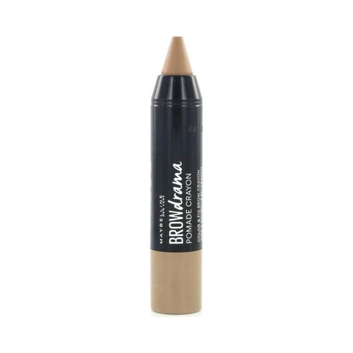 Maybelline Brow Drama crayon front view showing slim tip for precise brow definition