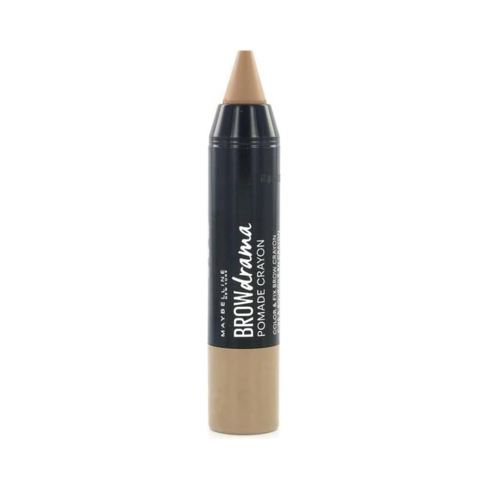 Maybelline Brow Drama crayon front view showing slim tip for precise brow definition