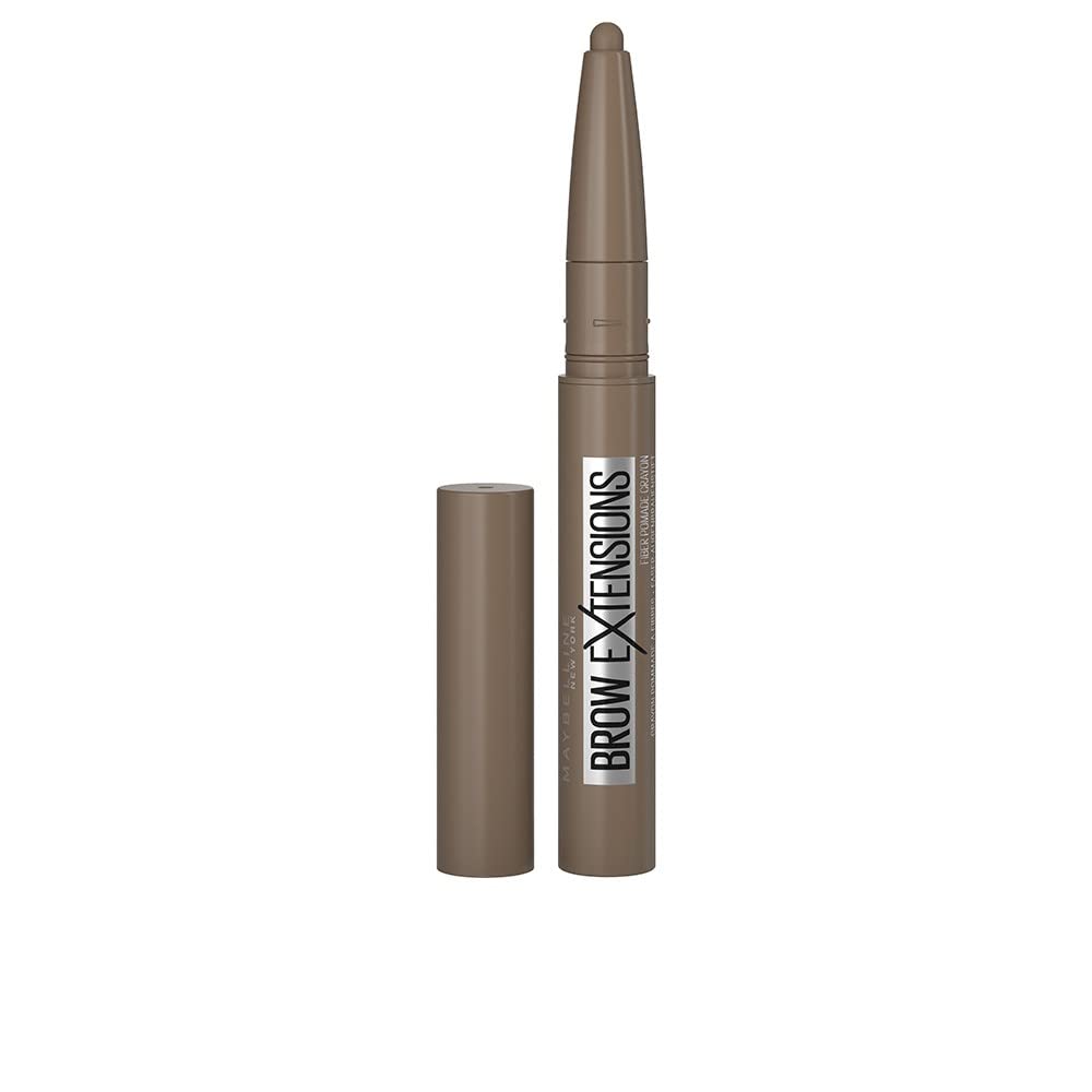 MAYBELLINE brow extensions front packaging showing crayon and shade, quick natural fill