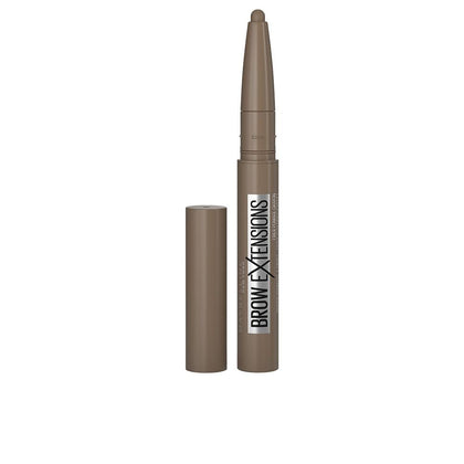 MAYBELLINE brow extensions front packaging showing crayon and shade, quick natural fill
