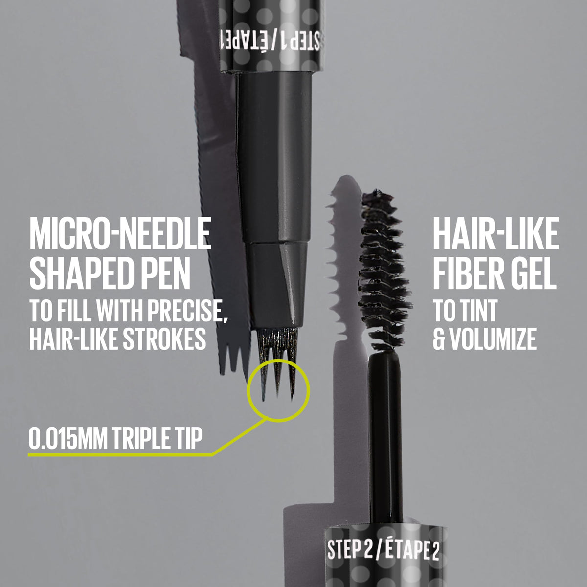 MAYBELLINE tinted gel wand detail for lifting and volumizing brows
