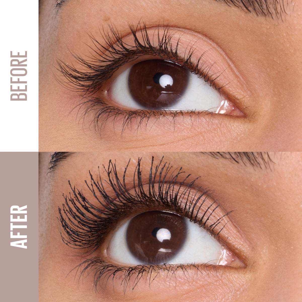 Maybelline brush close-up double-helix bristles, improves root-to-tip coating