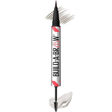 Maybelline Build-A-Brow front view showing ash brown shade and compact design, precise application benefit