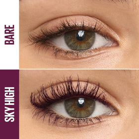Maybelline wand in Burgundy Haze displaying brush shape and lift benefit