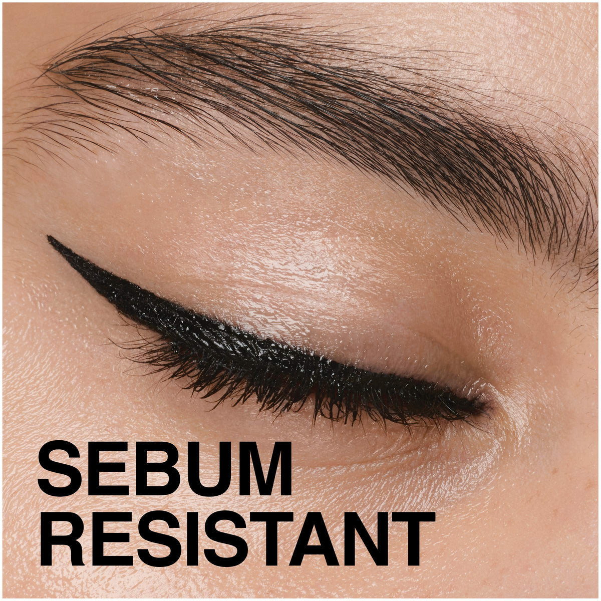 Maybelline cap removed to reveal applicator detail for controlled lines