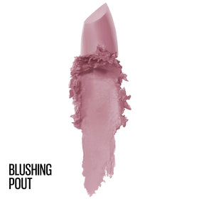 Maybelline open bullet texture demonstrating creamy matte glide and rich pigment