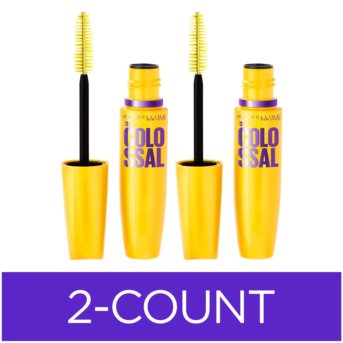 MAYBELLINE front packaging showing product benefits and classic black shade