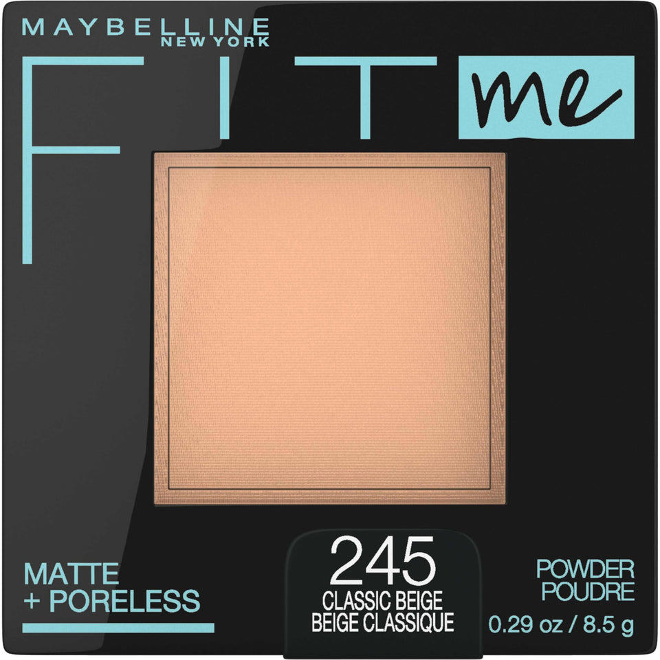 MAYBELLINE compact front view showing classic beige shade and sleek design for easy touch-ups