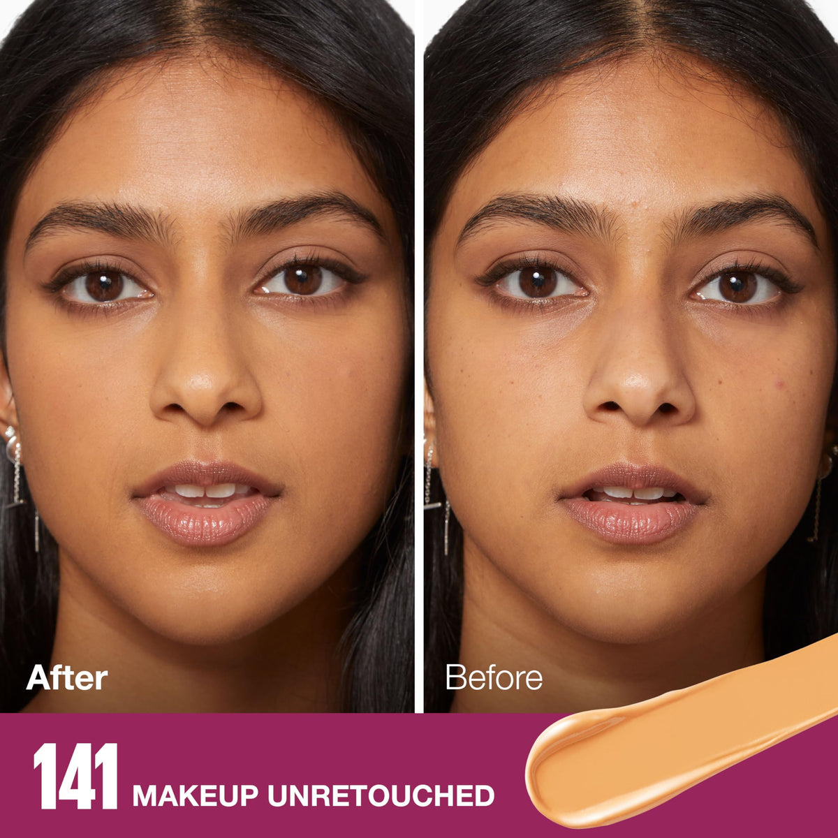 MAYBELLINE creamy concealer texture swatch showing blendable coverage
