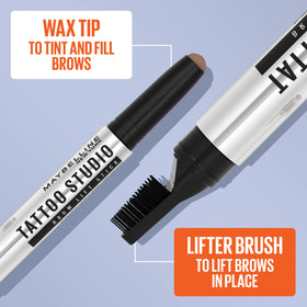 Maybelline deep brown swipe on swatch demonstrating buildable color for natural definition