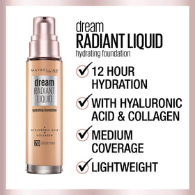 Maybelline liquid texture swatch showing smooth blendability and radiant finish