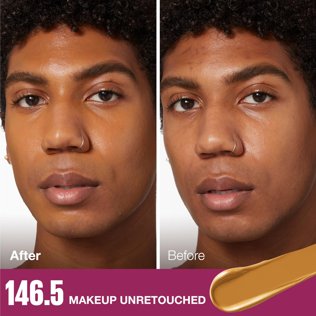 Maybelline concealer texture swipe demonstrating creamy blendable finish