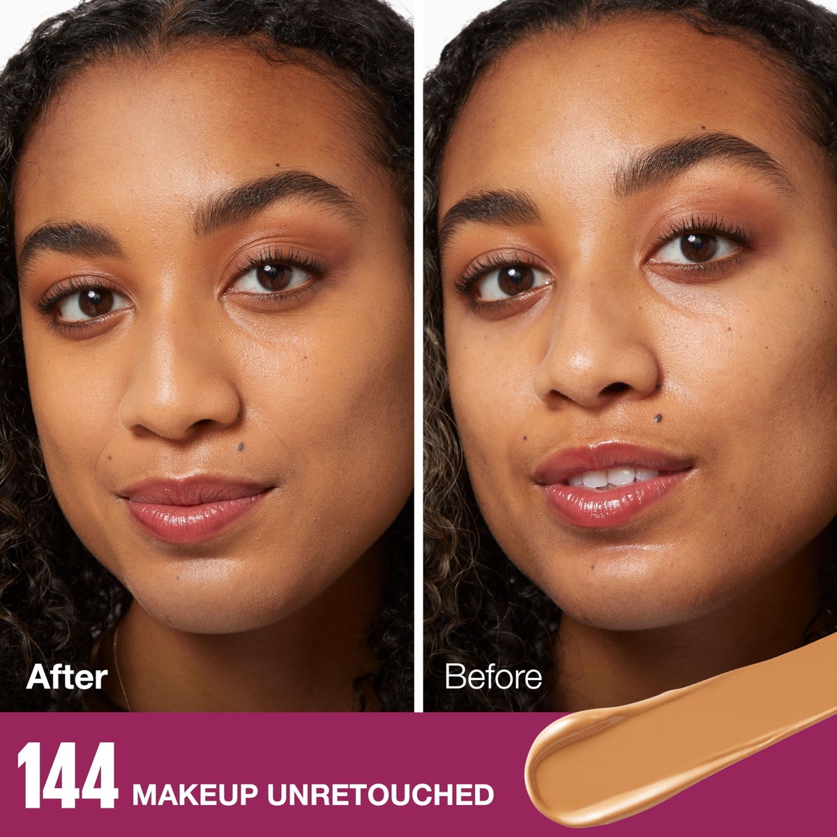 Maybelline product swiped on skin showing smooth texture and blendable finish
