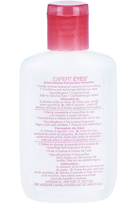 Maybelline remover on cotton pad in use removing mascara for fast, gentle cleansing