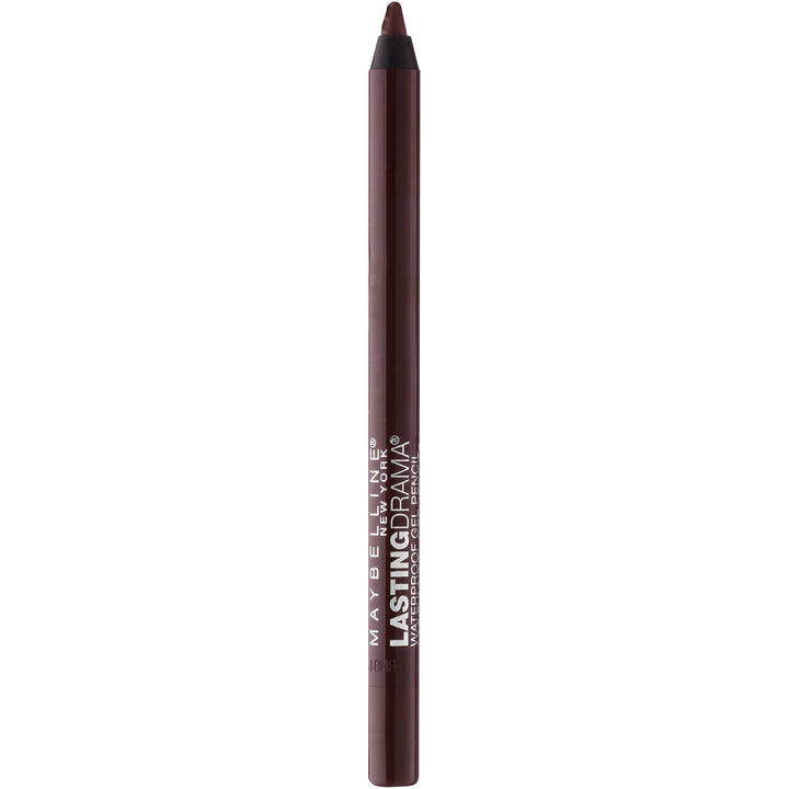 MAYBELLINE front packaging showing brown gel pencil and label, clear product identity benefit