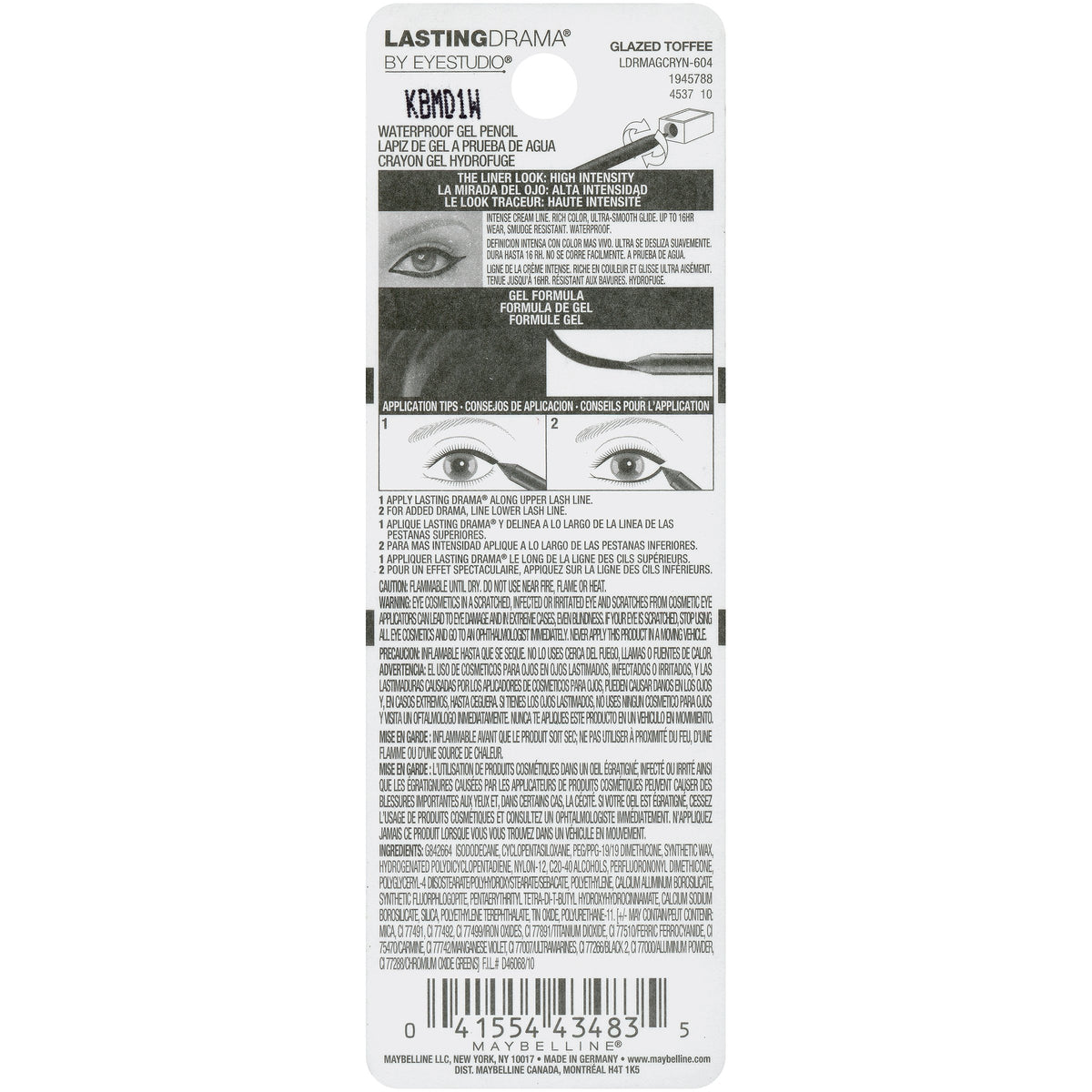 MAYBELLINE pencil tip detail highlighting sharp precision for defined lining benefit