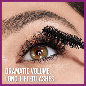 MAYBELLINE before and after lashes showing lift and length effect