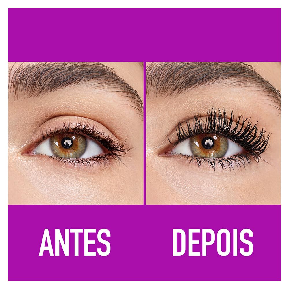 MAYBELLINE before and after lashes showing visible lift and added volume benefit