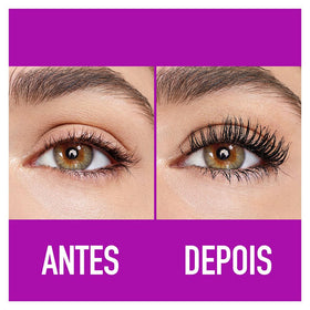 MAYBELLINE before and after lashes showing visible lift and added volume benefit
