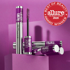 MAYBELLINE swiped mascara stroke on skin to show brownish-black shade