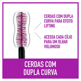 MAYBELLINE fiber-infused mascara texture swatch highlighting lengthening fibers