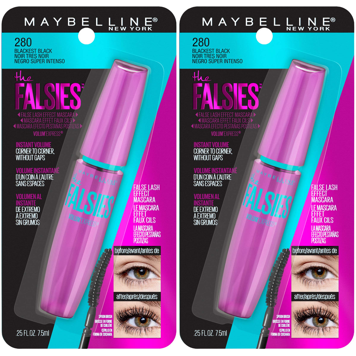 Maybelline wand close-up highlighting spoon brush that lifts lashes for fuller volume
