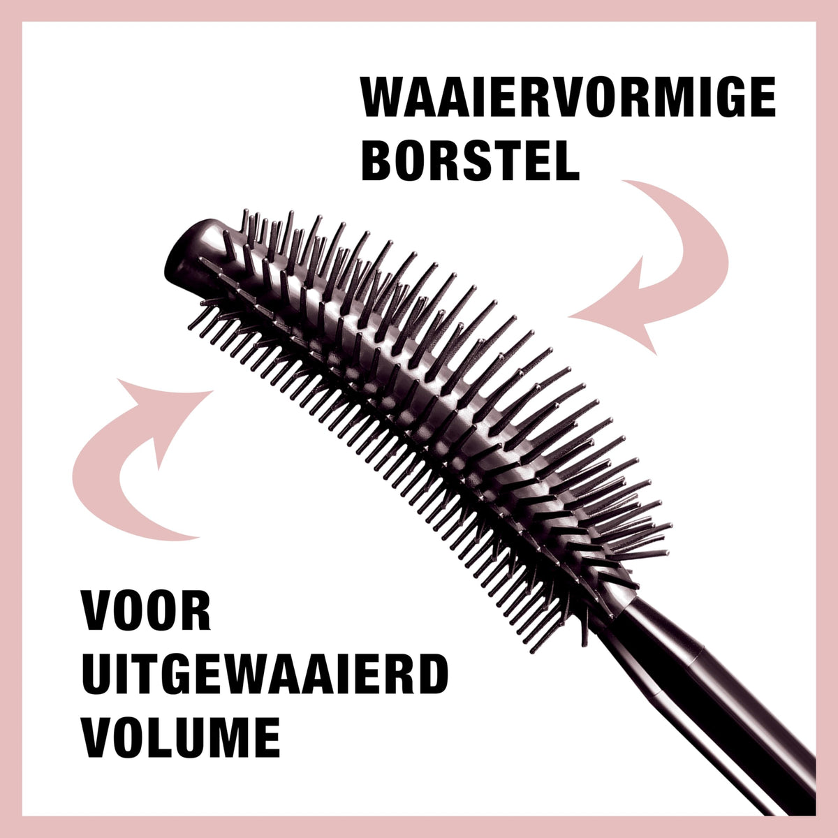 MAYBELLINE close-up of patented 10-layer fanning brush highlighting lash separation benefit