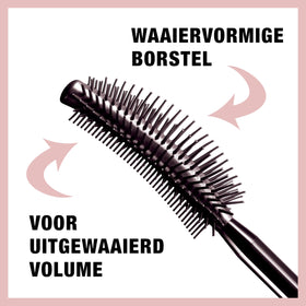 MAYBELLINE close-up of patented 10-layer fanning brush highlighting lash separation benefit