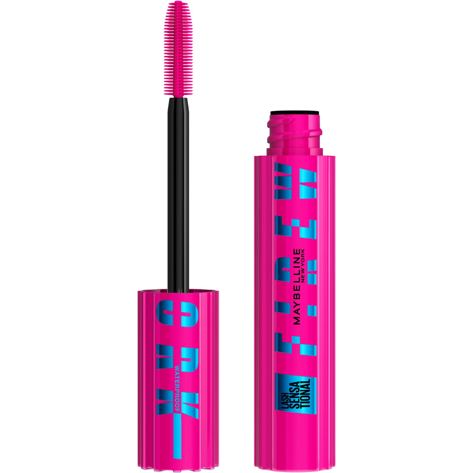 Maybelline Firework front packaging showing product name and shade very black, delivers dramatic lashes