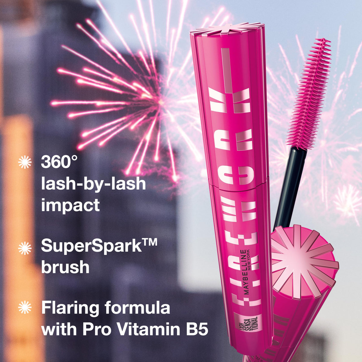 Maybelline Firework formula swirl texture on white background showing smooth, buildable consistency