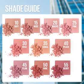Maybelline blush applied with brush demonstrating easy pickup and application benefit