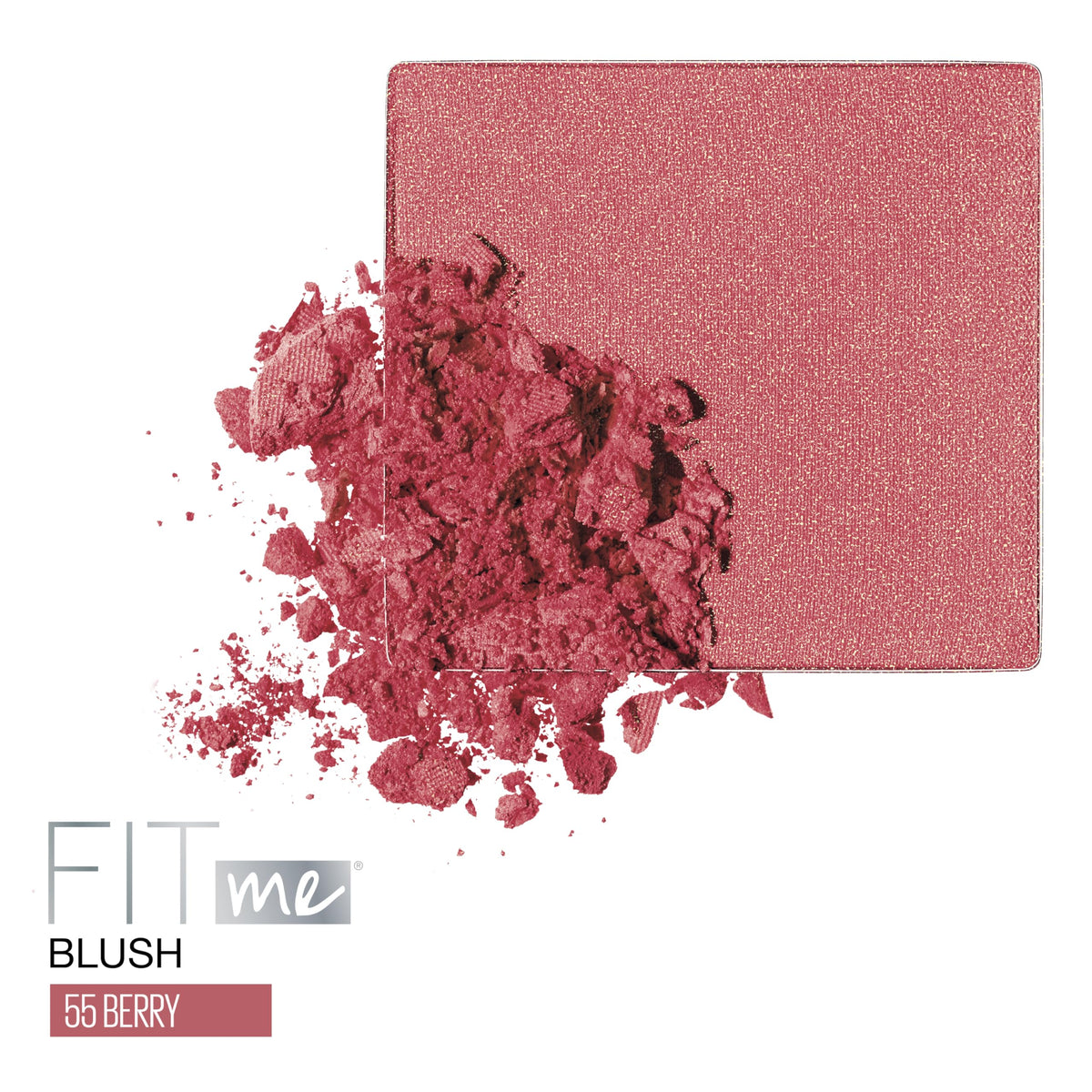 Maybelline close-up of powder pan showing smooth surface for even application