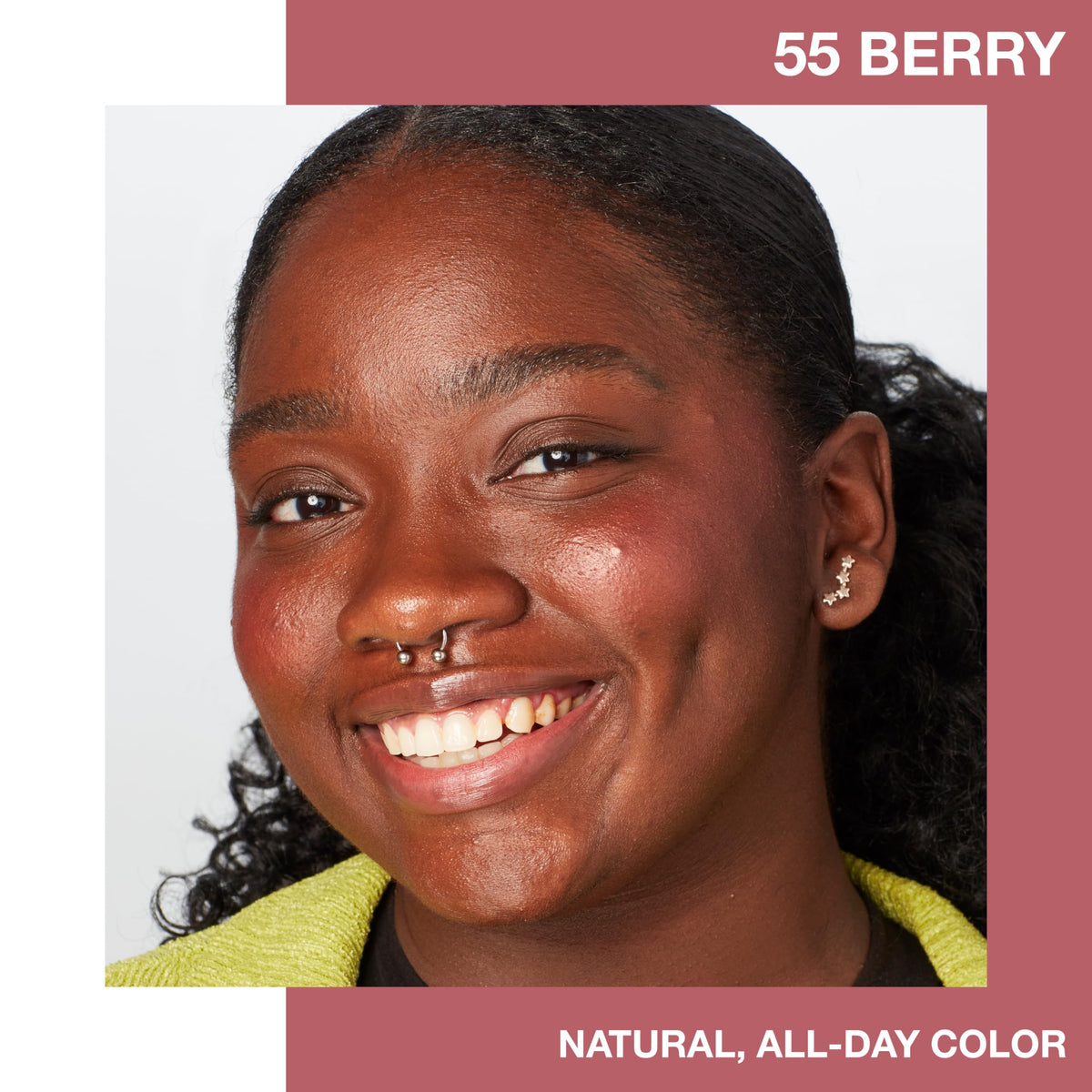 Maybelline swatch of berry blush texture demonstrating blendability and finish