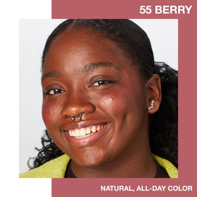 Maybelline swatch of berry blush texture demonstrating blendability and finish