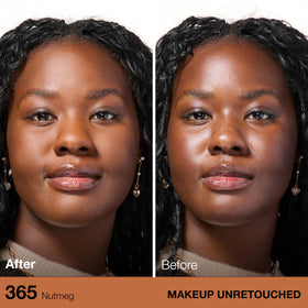 Maybelline swatch spooned powder demonstrating coverage and oil control benefit