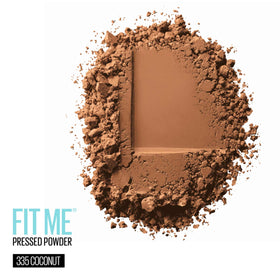 Maybelline open pressed powder pan in Coconut showing smooth finish benefit