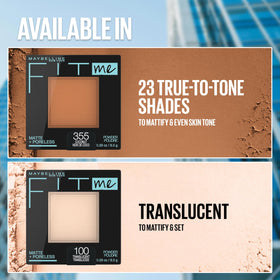 Maybelline model touching T-zone showing powder reducing shine and photo-ready benefit