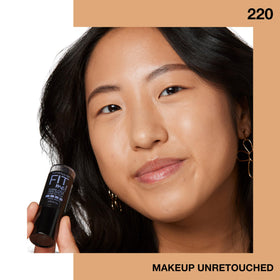 MAYBELLINE fit me stick applying to cheek to control shine and blend