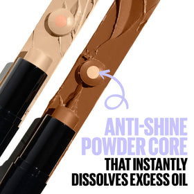 MAYBELLINE Fit Me stick packaging label closeup showing shade name and oil-free claim