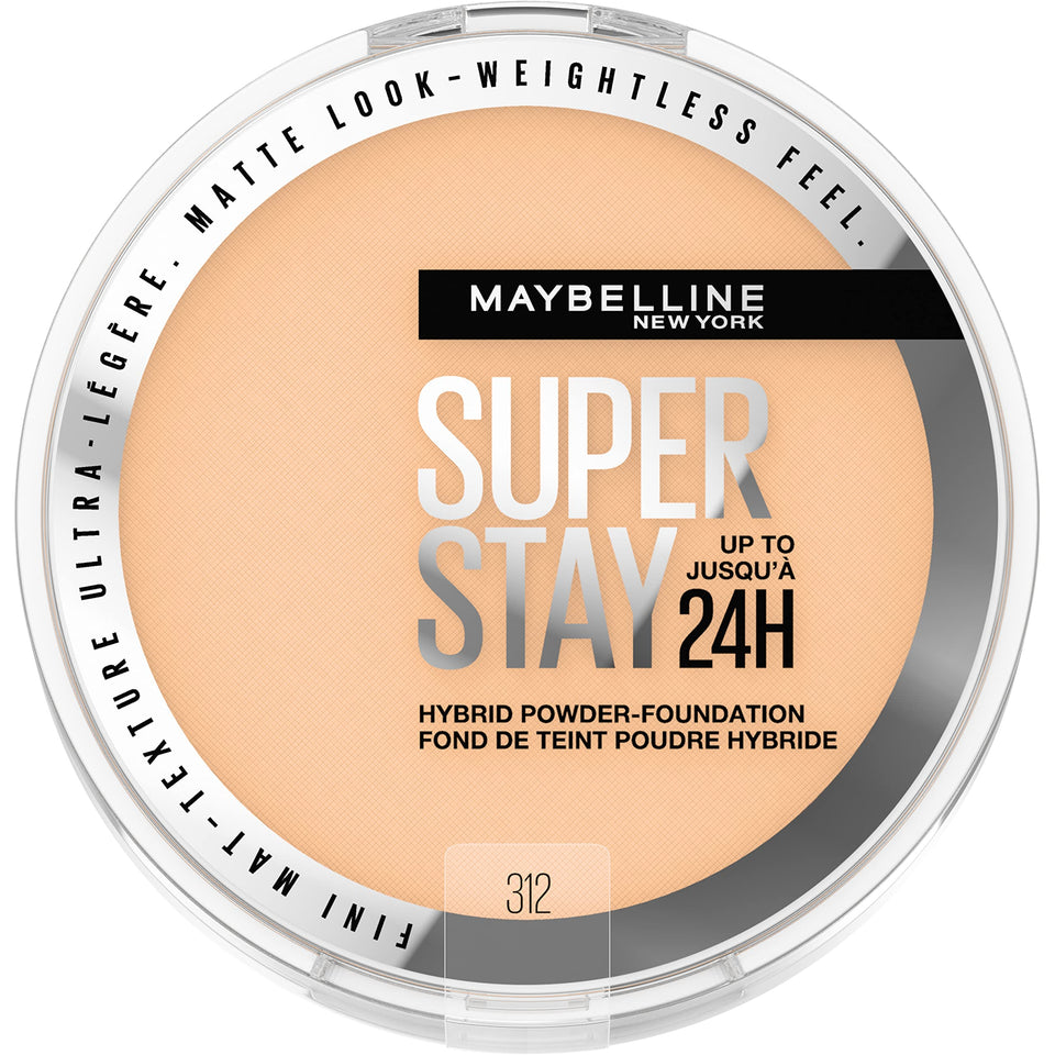 Maybelline compact front closed showing sleek packaging and portability