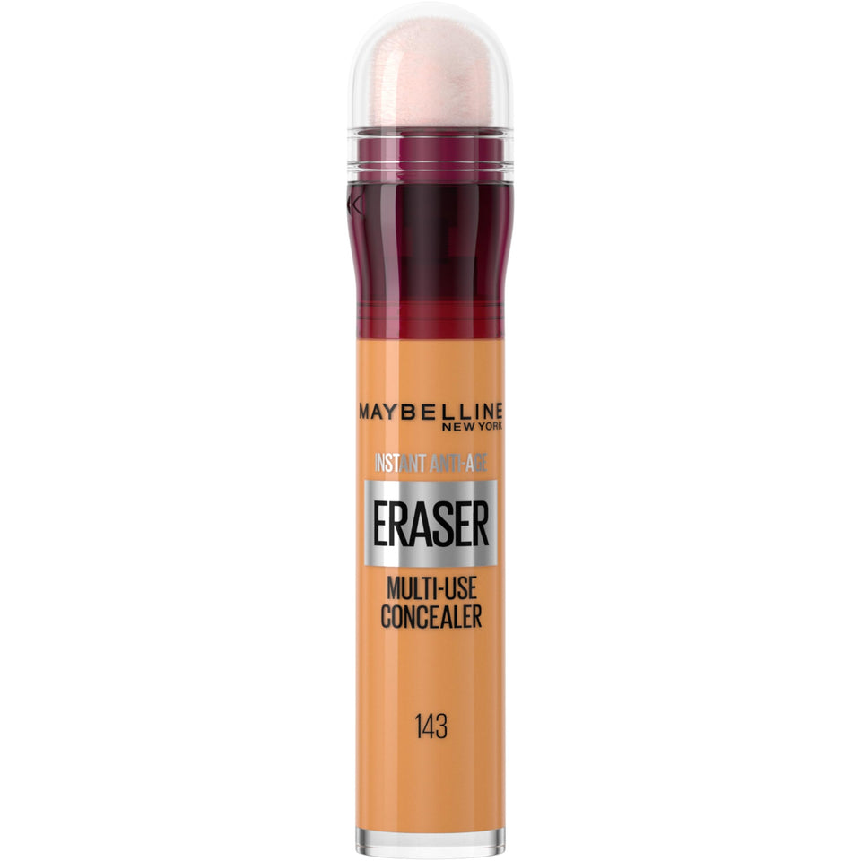 Maybelline front packaging of Instant Eraser 143 shows product and benefits