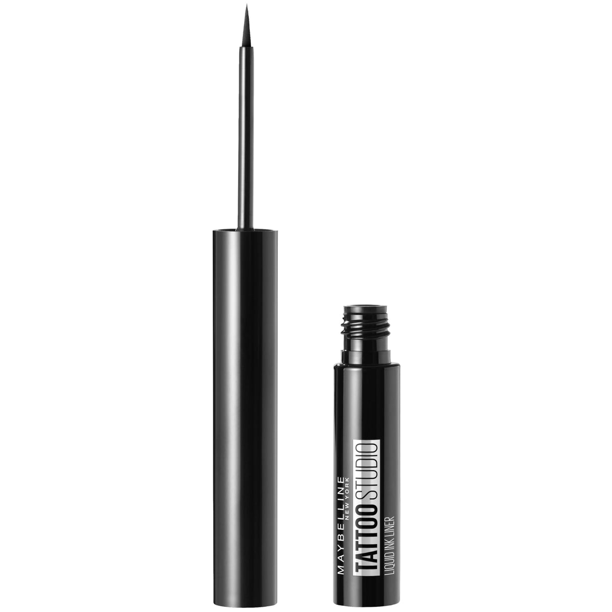 Maybelline front packaging shows TattooStudio eyeliner for long-wear definition