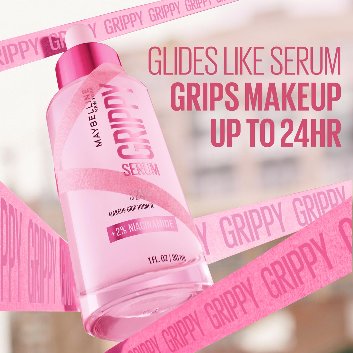 Maybelline Grippy Serum texture close-up showing lightweight hydrating finish