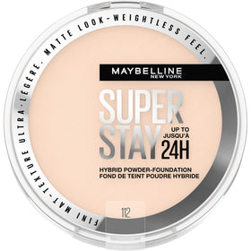 Maybelline compact front showing product branding and portable design benefit