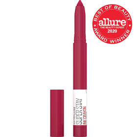 Maybelline crayon lip application closeup showing smooth glide and clean edge benefit